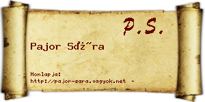 Pajor Sára névjegykártya